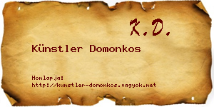 Künstler Domonkos névjegykártya