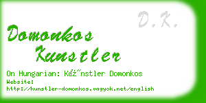 domonkos kunstler business card